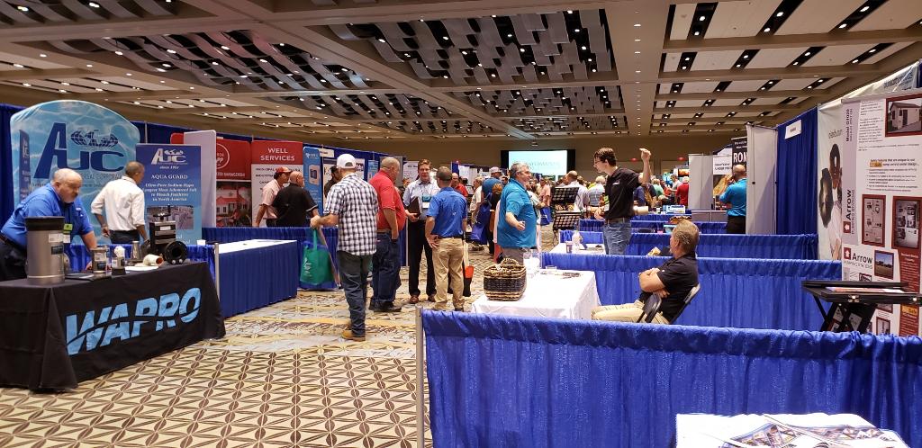 GRWA 2022 exhibit hall at the Jekyll Island Convention Center with booths and attendees